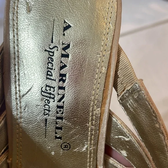 A. Marinelli Golden tan 3 inch heels, perfect shoe for any event, no flaws - Picture 5 of 7